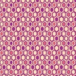 Retro Hexagons (1.5") - cream, pink, purple (ST2023RH)