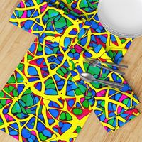 Abstract pattern yellow green blue