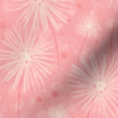 Dandelion Fluff | Textured Pink | Abstract Whimsical Flowers & Bokeh