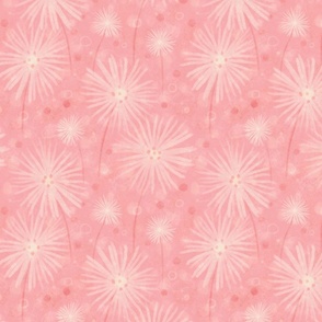 Dandelion Fluff | Textured Pink | Abstract Whimsical Flowers & Bokeh