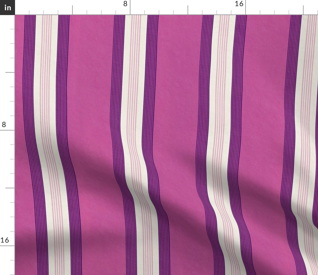 French Provincial Stripes Bijou Pink Large 