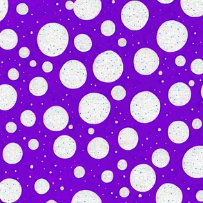 white dots and purple background