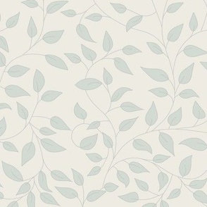 Intertwining Leaves Ivory & Sage Green