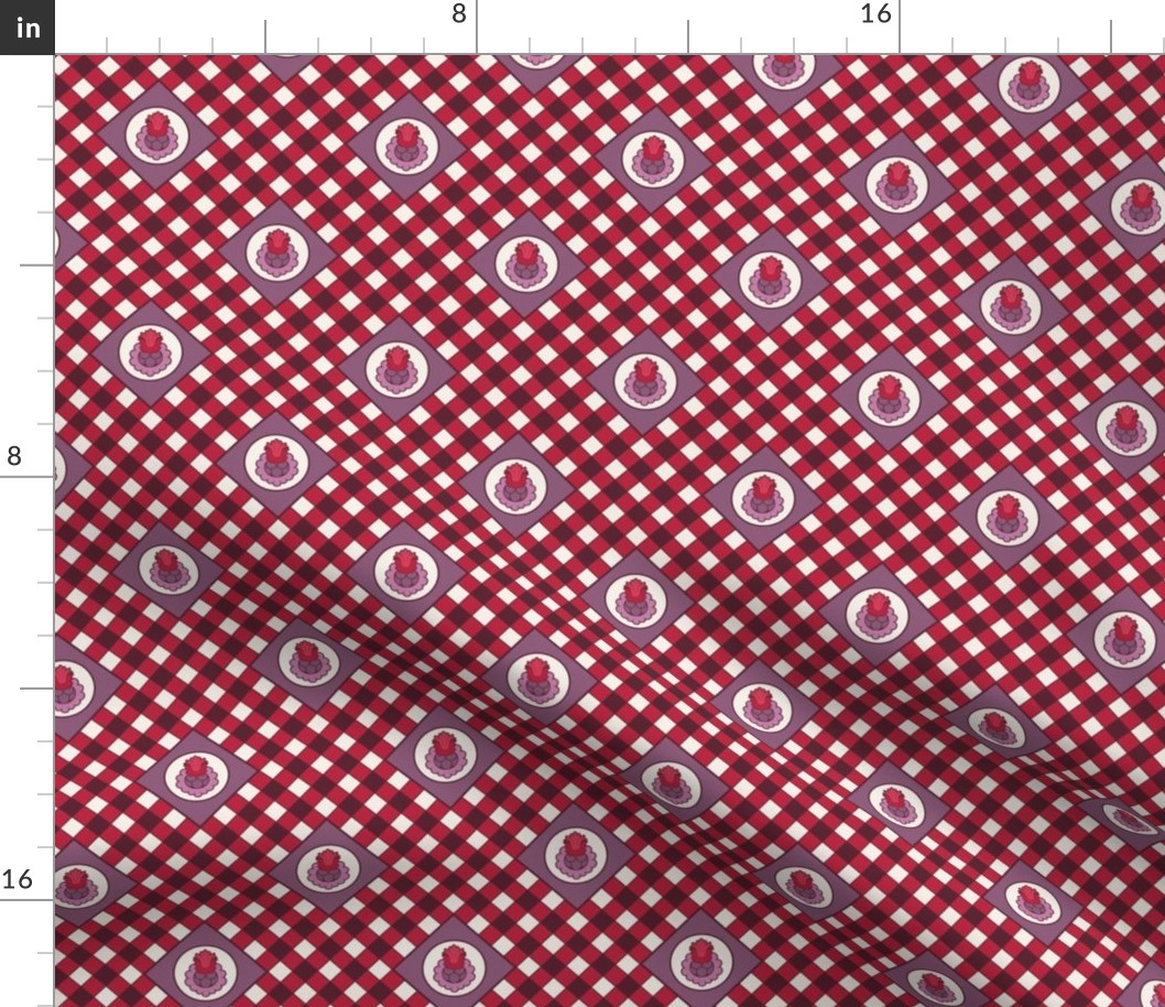 gingham with floral motif