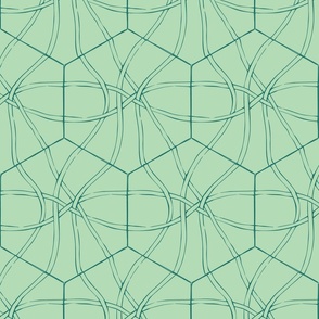tangled green hexagons 