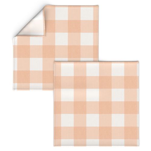 Gingham Check Plaid (3" squares) - Peach Fuzz & White