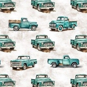 Smaller Old Blue Vintage Classic Pickup Trucks
