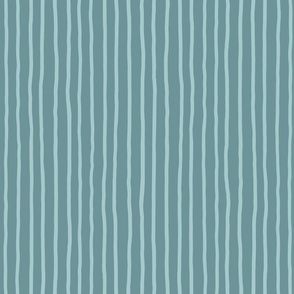 M - Duck Egg Blue Soft Pinstripe - Breathe Deep Contemporary Sketchy Stripe Wallpaper