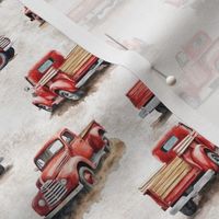 Smaller Old Red Vintage Classic Pickup Trucks