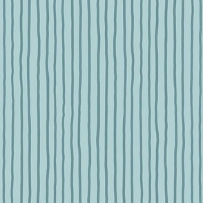 M - Duck Egg Blue Soft Pinstripe - Breathe Light Contemporary Sketchy Stripe Wallpaper