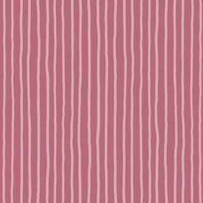 M - Dusky Pink Soft Pinstripe - Dark Blush Contemporary Sketchy Stripe Wallpaper