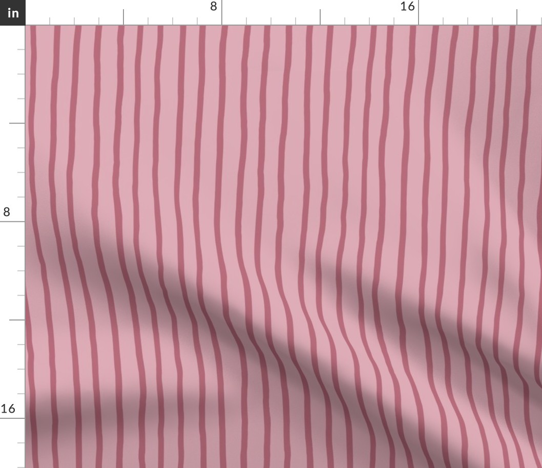 M - Dusky Pink Soft Pinstripe - Light Blush Contemporary Sketchy Stripe Wallpaper