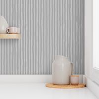M - Slate Gray Soft Pinstripe - Warm Pewter Grey Contemporary Sketchy Stripe Wallpaper