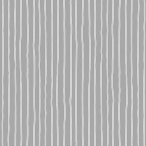 M - Slate Gray Soft Pinstripe - Warm Pewter Grey Contemporary Sketchy Stripe Wallpaper