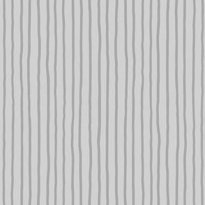 M - Pewter Gray Soft Pinstripe - Light Cloud Grey Contemporary Sketchy Stripe Wallpaper