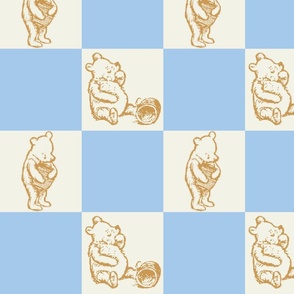 Winnie the Pooh Honey Pot Checkerboard Blue