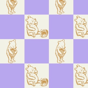 Winnie the Pooh Honey Pot Checkerboard Purple