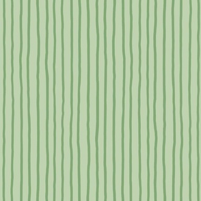 M - Sage Green Soft Pinstripe - Light Matcha Contemporary Sketchy Stripe Wallpaper