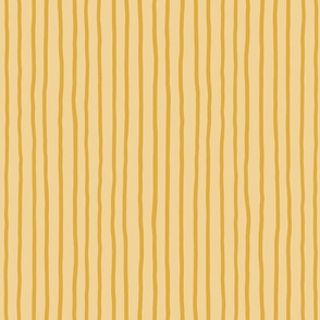 M - Yellow Ochre Soft Pinstripe - Light Mustard Contemporary Sketchy Stripe Wallpaper