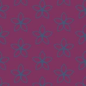 Simple Flower Petals Blue Magenta