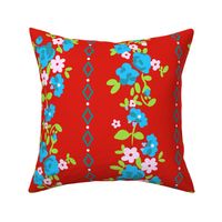 Adele Floral in Red and Sky Blue (large)