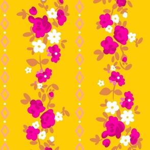 Adele Floral in Yellow and Hot Pink (large)