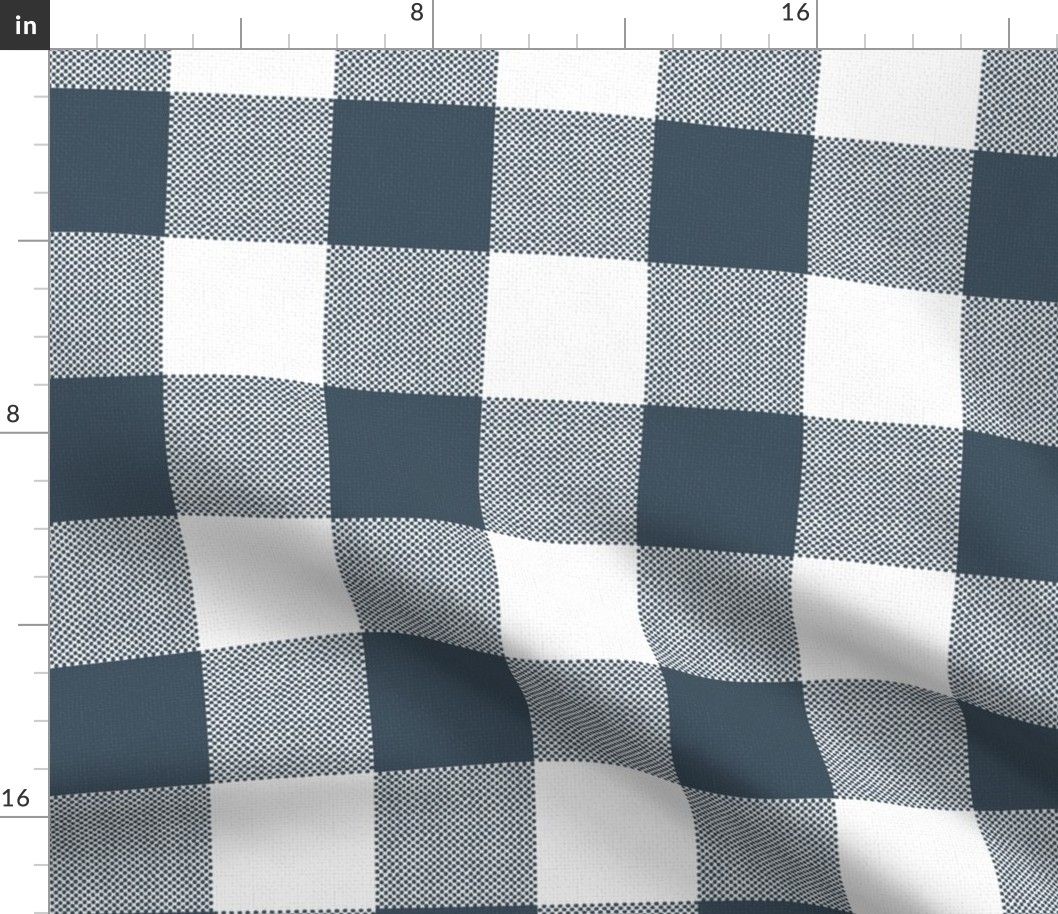 Giant Gingham Check, dark gray (jumbo) - faux weave 3" squares