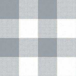 Giant Gingham Check, neutral gray (jumbo) - faux weave 3" squares