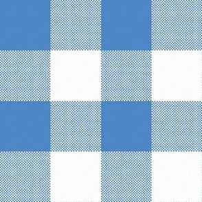 Giant Gingham Check, soft blue (jumbo) - faux weave 3" squares