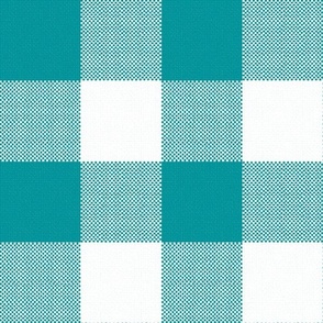 Giant Gingham Check, sea green (jumbo) - faux weave 3" squares
