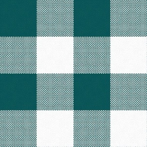 Giant Gingham Check, dark green (jumbo) - faux weave 3" squares