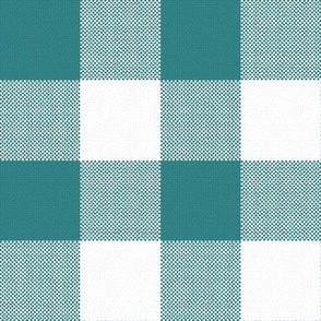 Giant Gingham Check, soft green (jumbo) - faux weave 3" squares