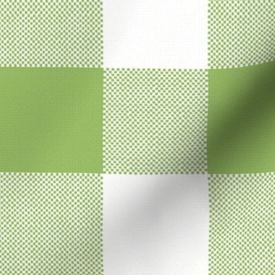 Giant Gingham Check, apple green (jumbo) - faux weave 3" squares