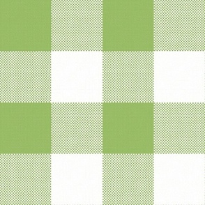 Giant Gingham Check, apple green (jumbo) - faux weave 3" squares