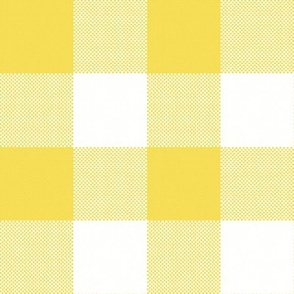 Giant Gingham Check, lemon yellow (jumbo) - faux weave 3" squares