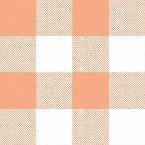 Giant Gingham Check, peach (jumbo) - faux weave 3" squares
