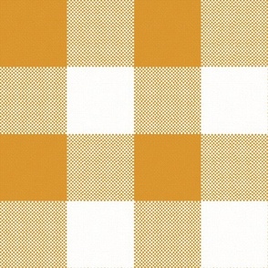 Giant Gingham Check, mustard (jumbo) - faux weave 3" squares