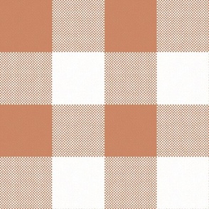 Giant Gingham Check, tan (jumbo) - faux weave 3" squares