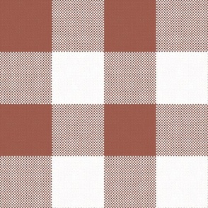 Giant Gingham Check, rich brown (jumbo) - faux weave 3" squares