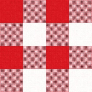 Giant Gingham Check, red (jumbo) - faux weave 3" squares