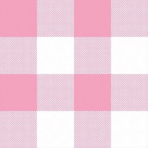 Giant Gingham Check, pastel pink (jumbo) - faux weave 3" squares