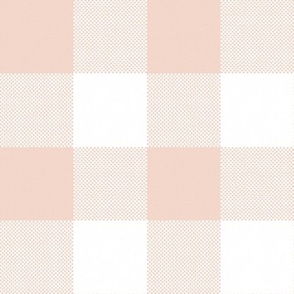 Giant Gingham Check, beige blush (jumbo) - faux weave 3" squares