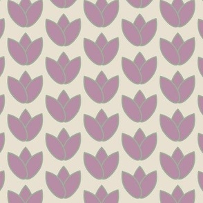 Simple Vector Tulip Flower Geometric Pink & Cream