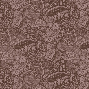beautiful floral ornate paisley warm beige and brown - medium scale