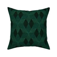 (Medium) Tumbling stars “Scribbled diamond cubes” in dark green and greens