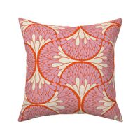 Abstract Mod Ogee Floral Medium orange and pink
