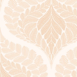 forest fern damask in tonal warm neutral peach blush jumbo wallpaper scale 24 by Pippa Shaw