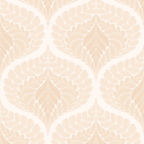 forest fern damask in tonal neutral warm peach blush large wallpaper scale 12 by Pippa Shaw