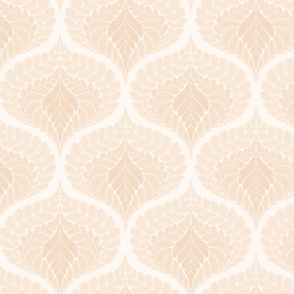 forest fern damask in tonal warm neutral peach blush medium large wallpaper scale 8 by Pippa Shaw