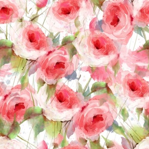 Watercolor Rose Garden